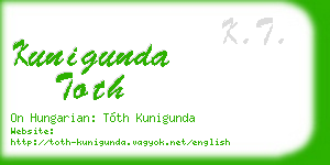 kunigunda toth business card